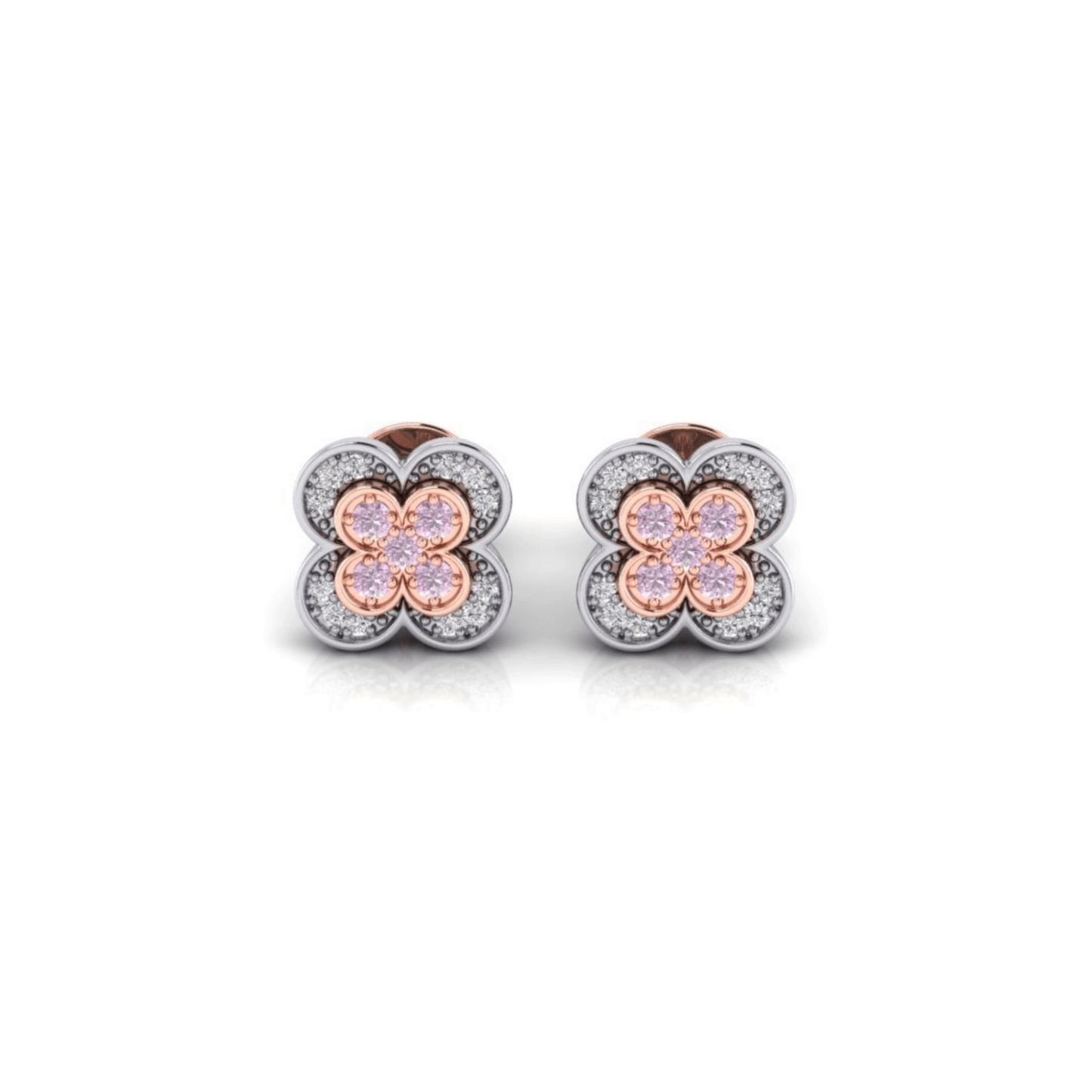 Eminence Pinks Diamond Clover Earring