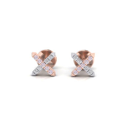 Eminence Pinks Diamond Cross Earrings
