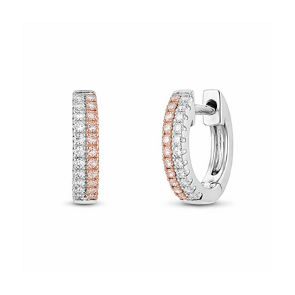 Eminence Pinks Diamond Double Row Huggies