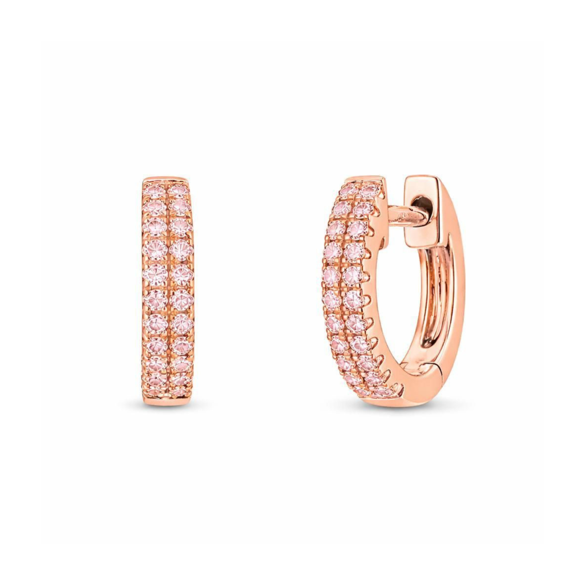 Eminence Pinks Diamond Double Row Huggies