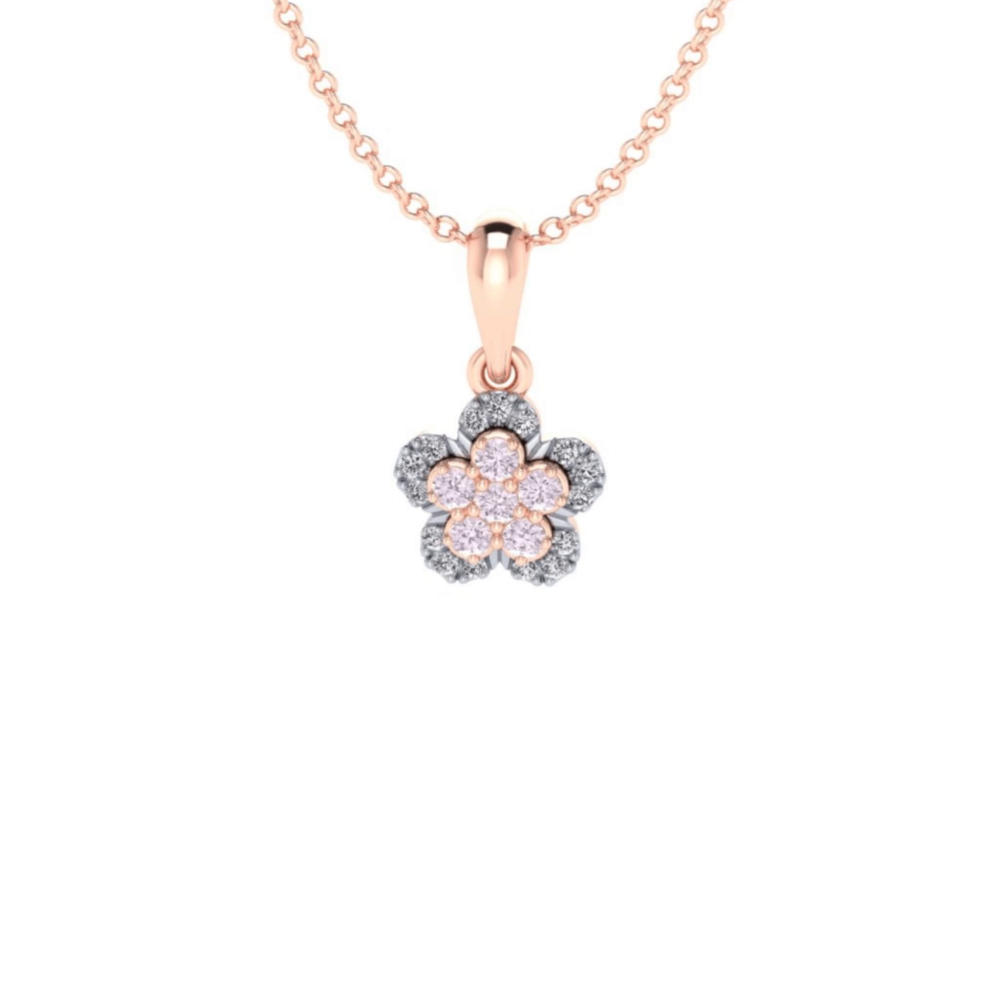 Eminence Pinks Diamond Flower Pendant