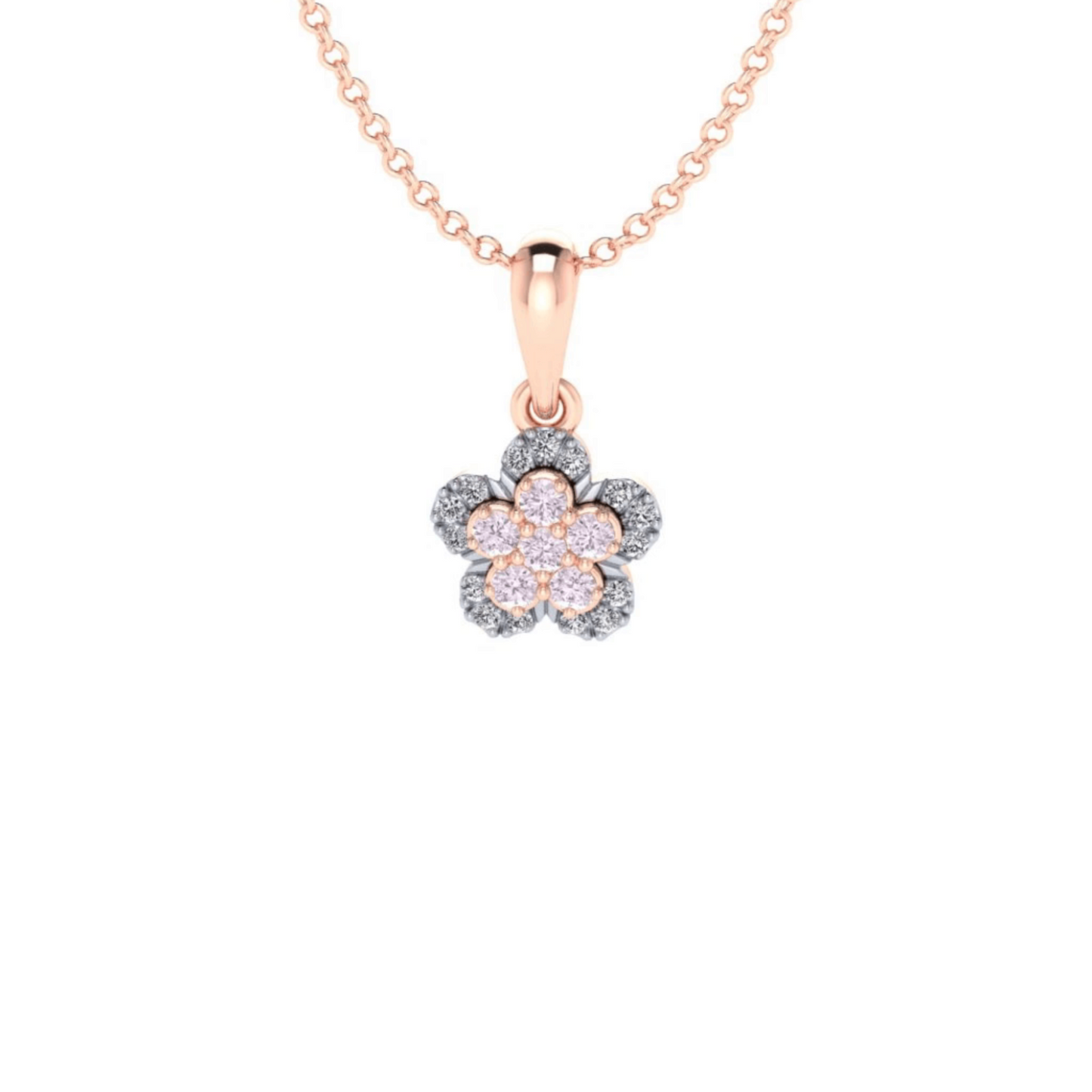 Eminence Pinks Diamond Flower Pendant