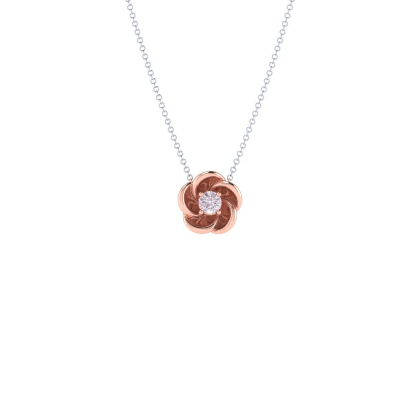 Eminence Pinks Diamond Flower Petal Pendant