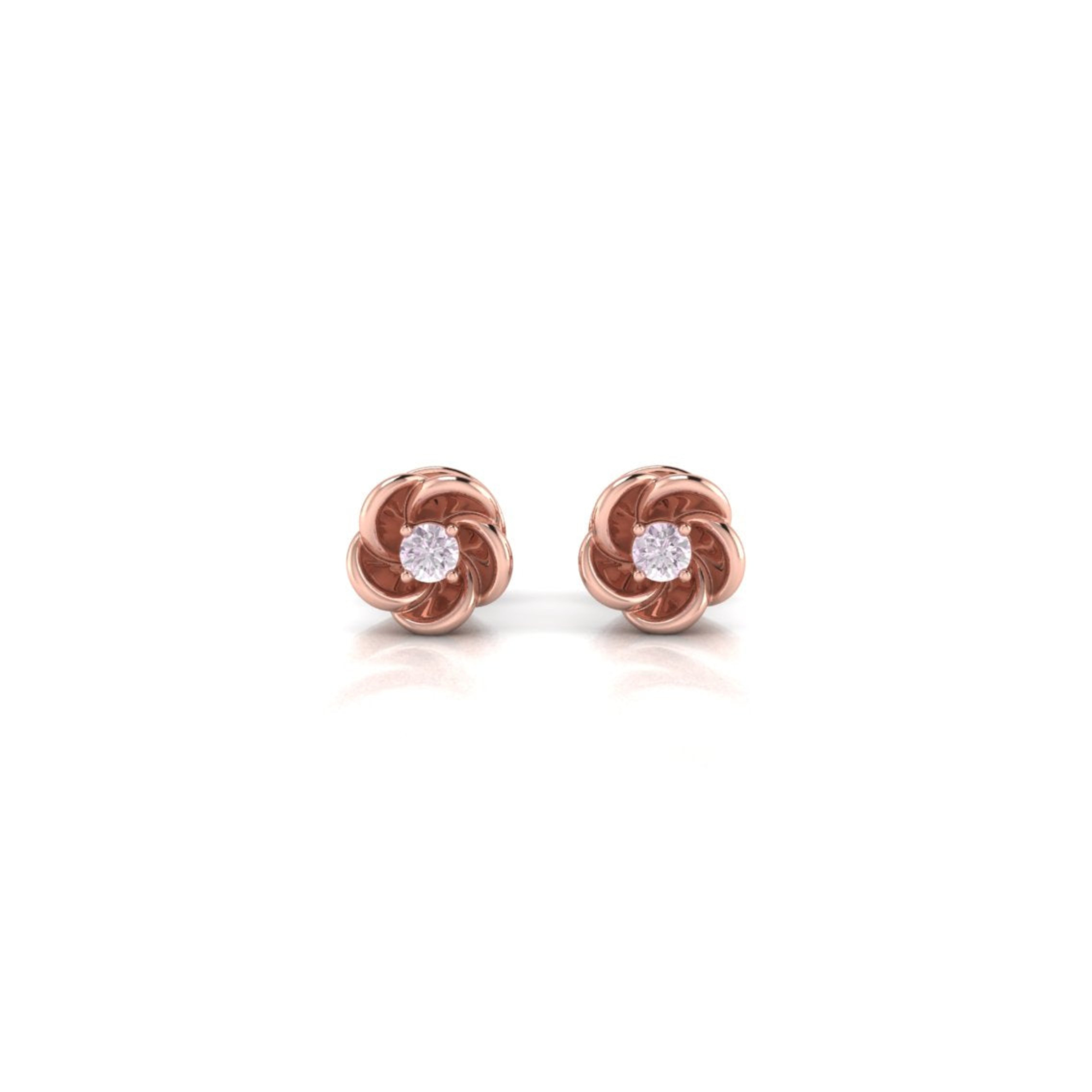 Eminence Pinks Diamond Flower Petal Earrings