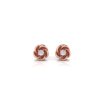 Eminence Pinks Diamond Flower Petal Earrings