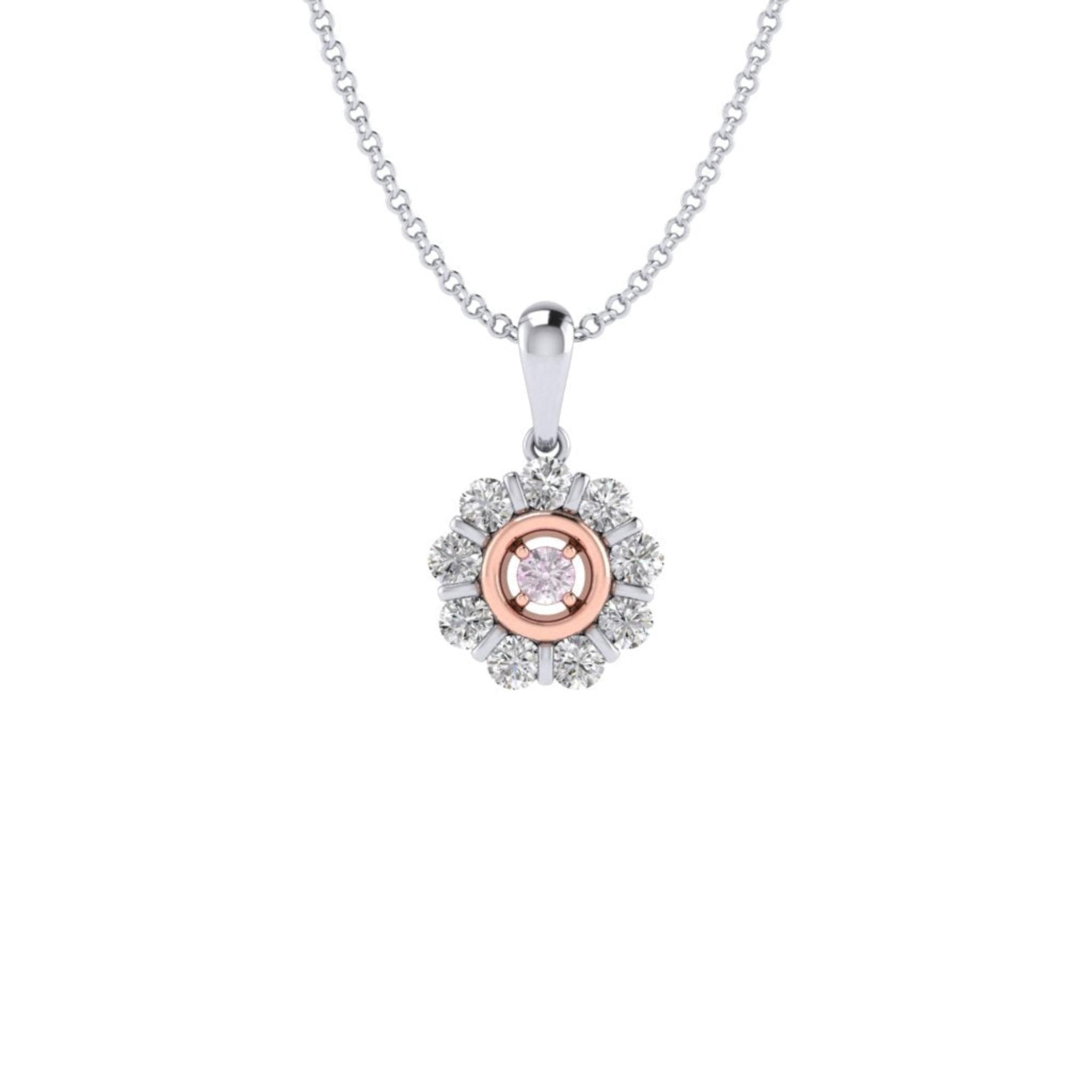 Eminence Pinks Diamond Flower Halo Pendant