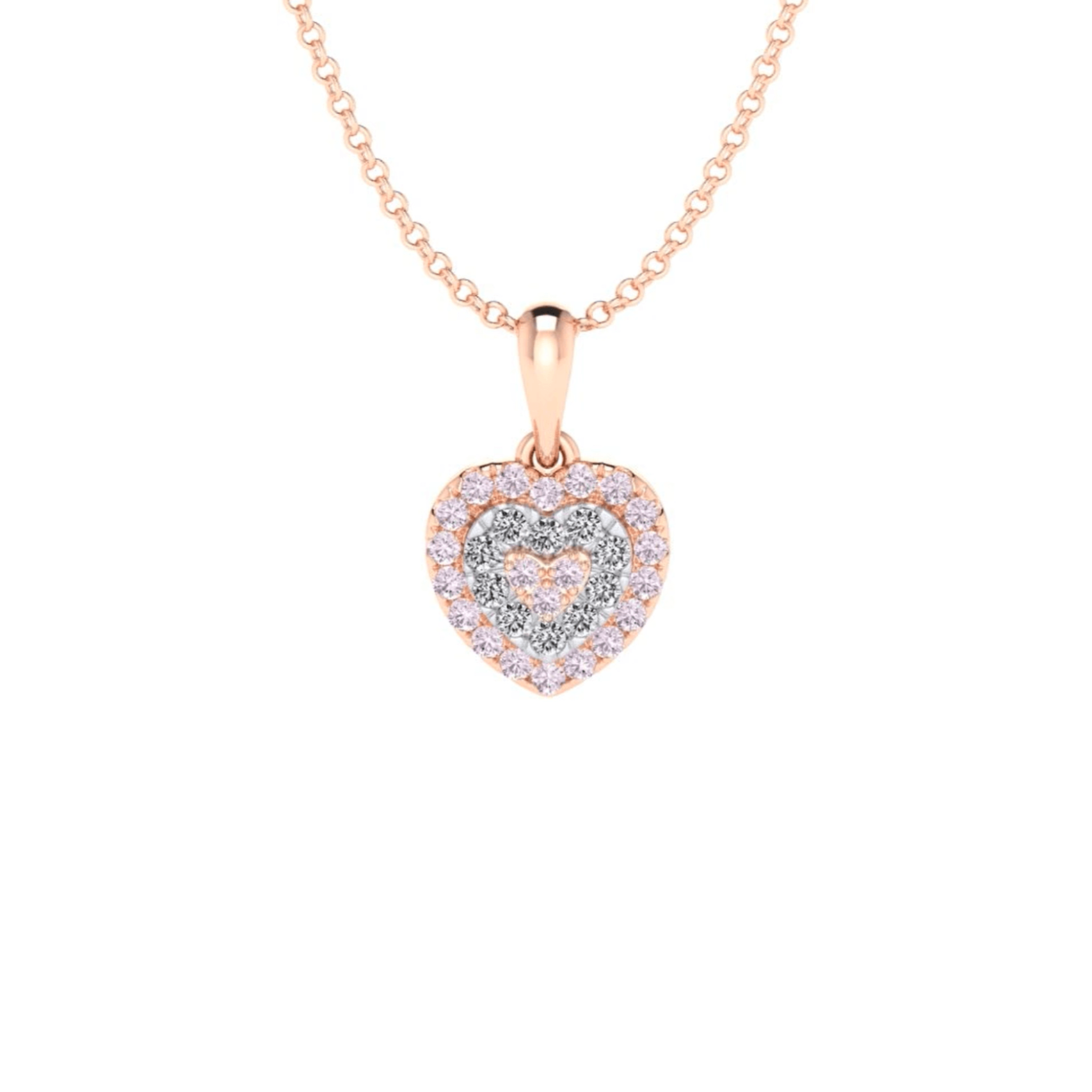 Eminence Pinks Diamond Heart Pendant