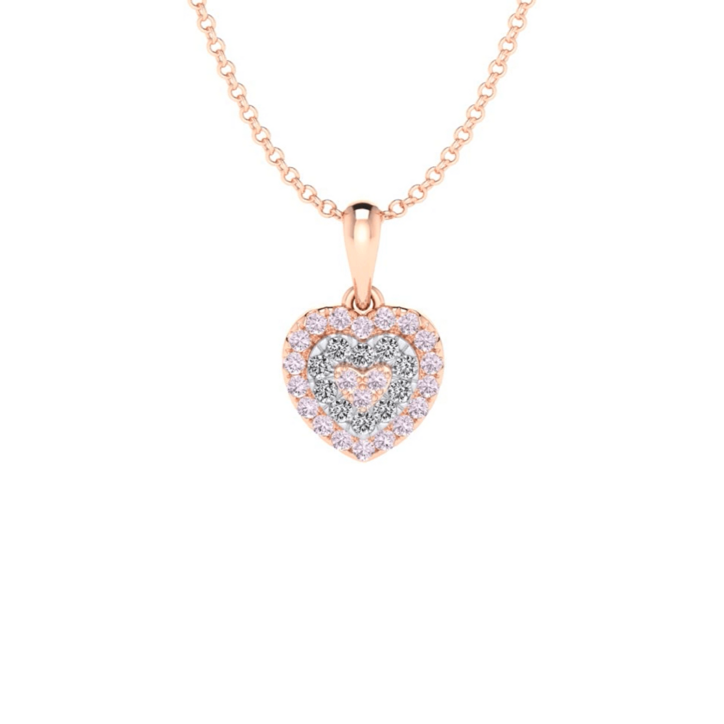 Eminence Pinks Diamond Heart Pendant