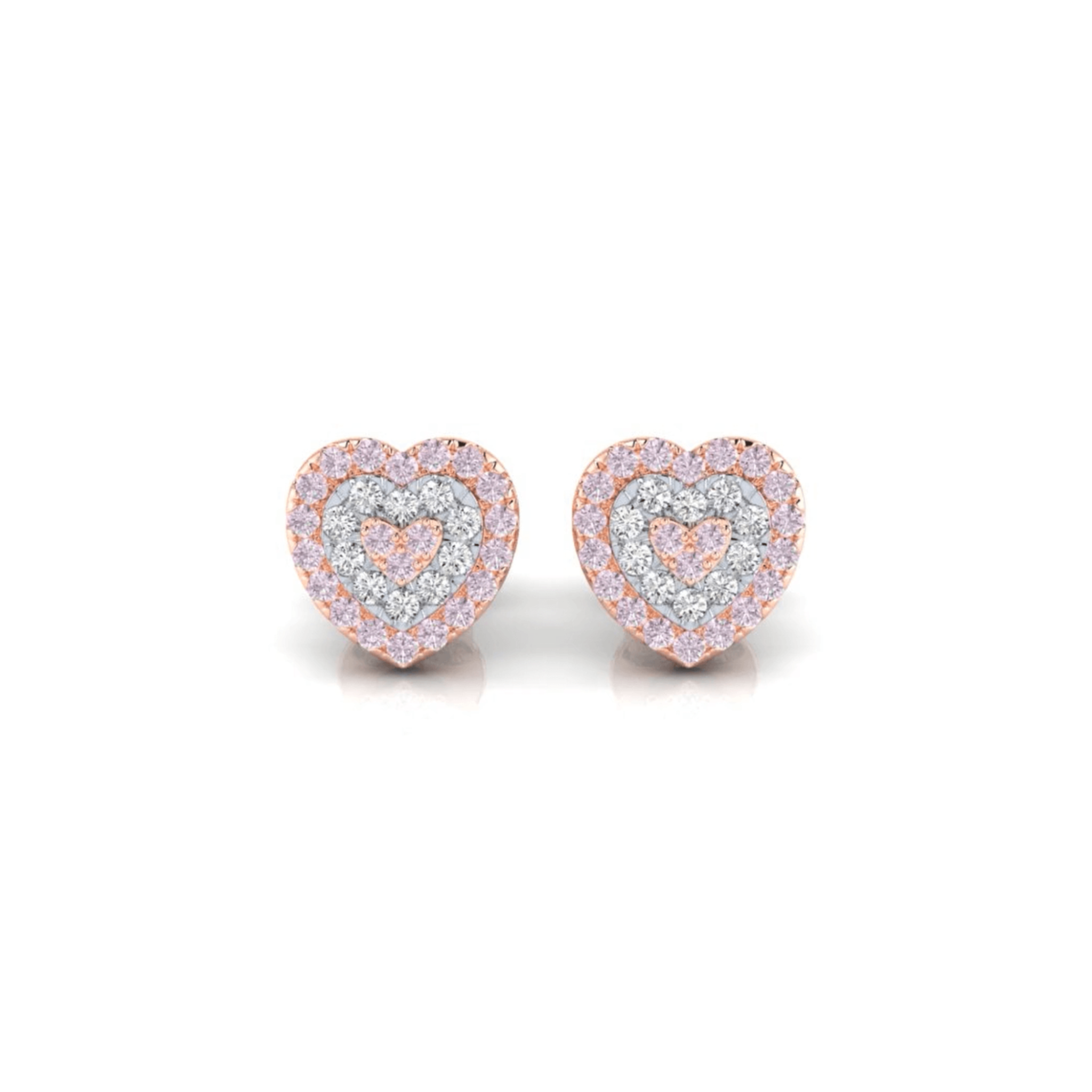 Eminence Pinks Diamond Heart Earrings