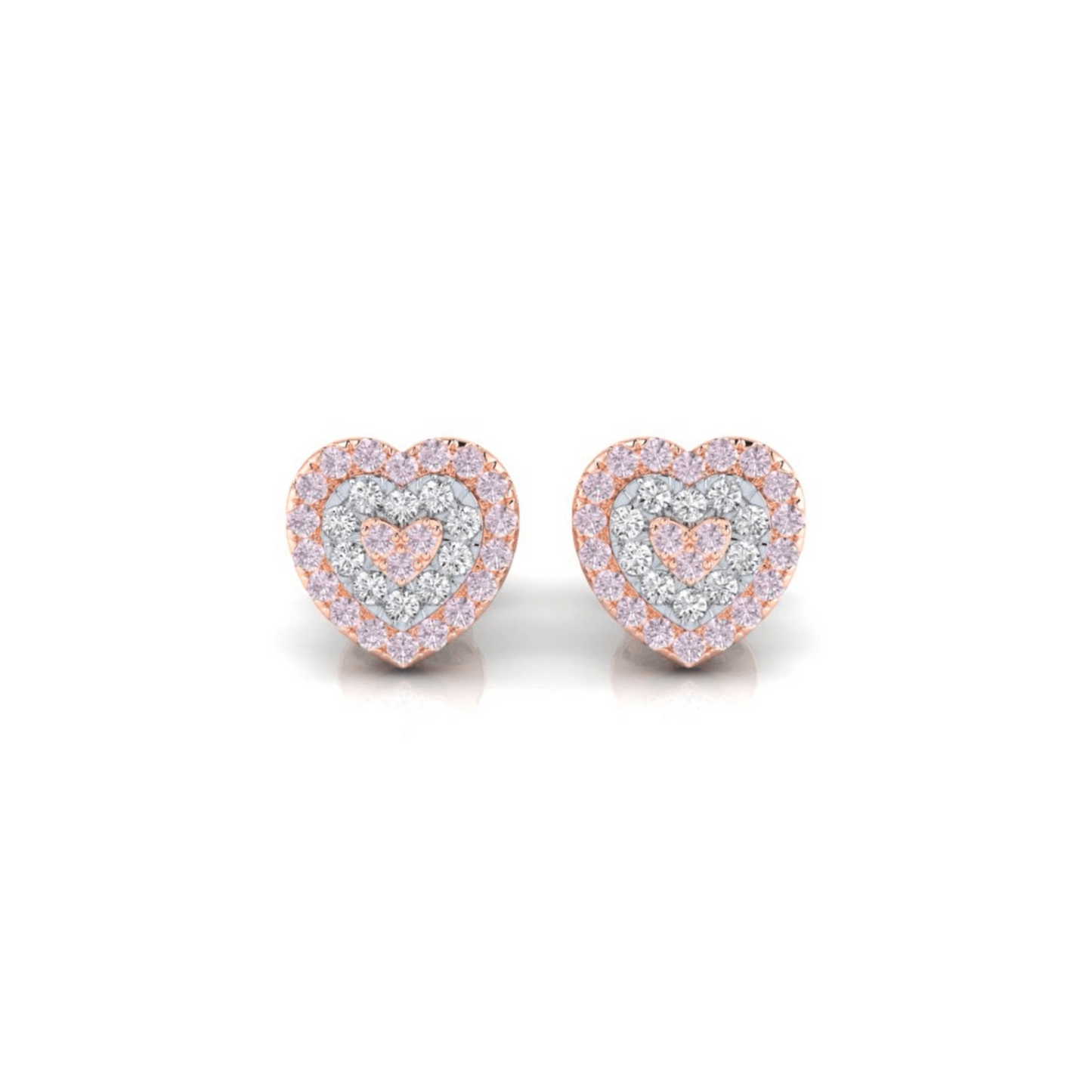 Eminence Pinks Diamond Heart Earrings