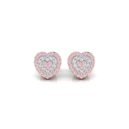 Eminence Pinks Diamond Heart Earrings