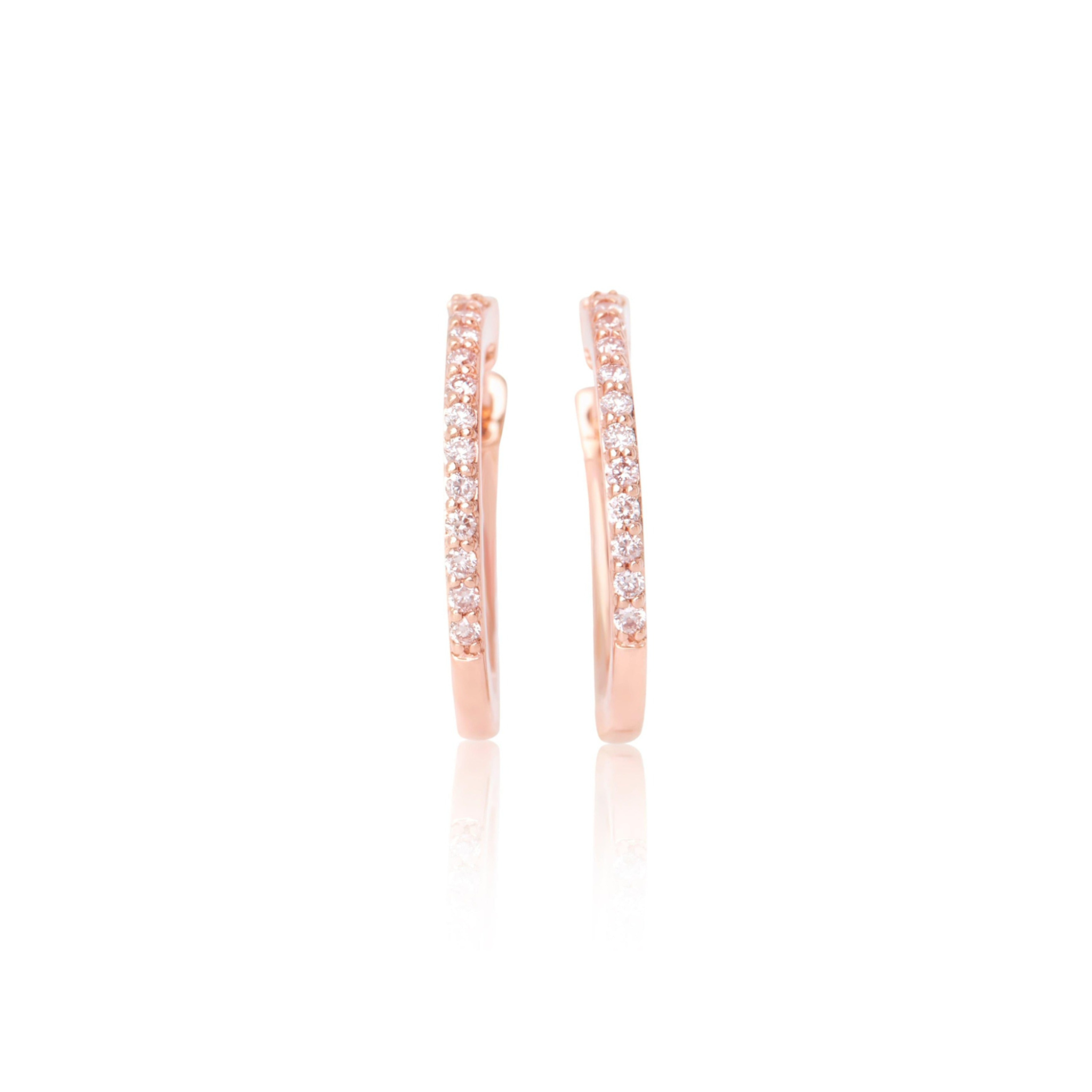 Eminence Pinks Diamond Claw Set Hoop earrings
