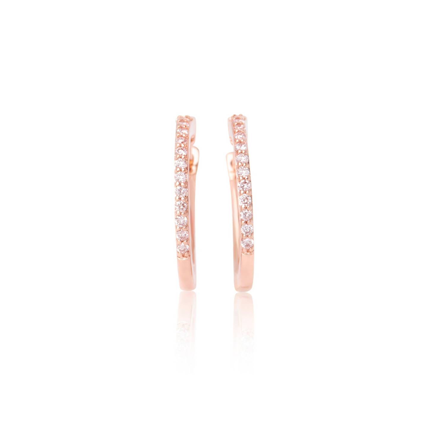 Eminence Pinks Diamond Claw Set Hoop earrings