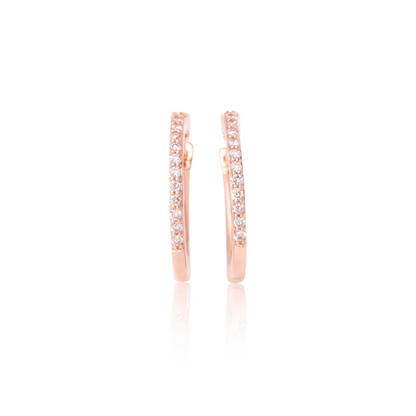 Eminence Pinks Diamond Claw Set Hoop earrings