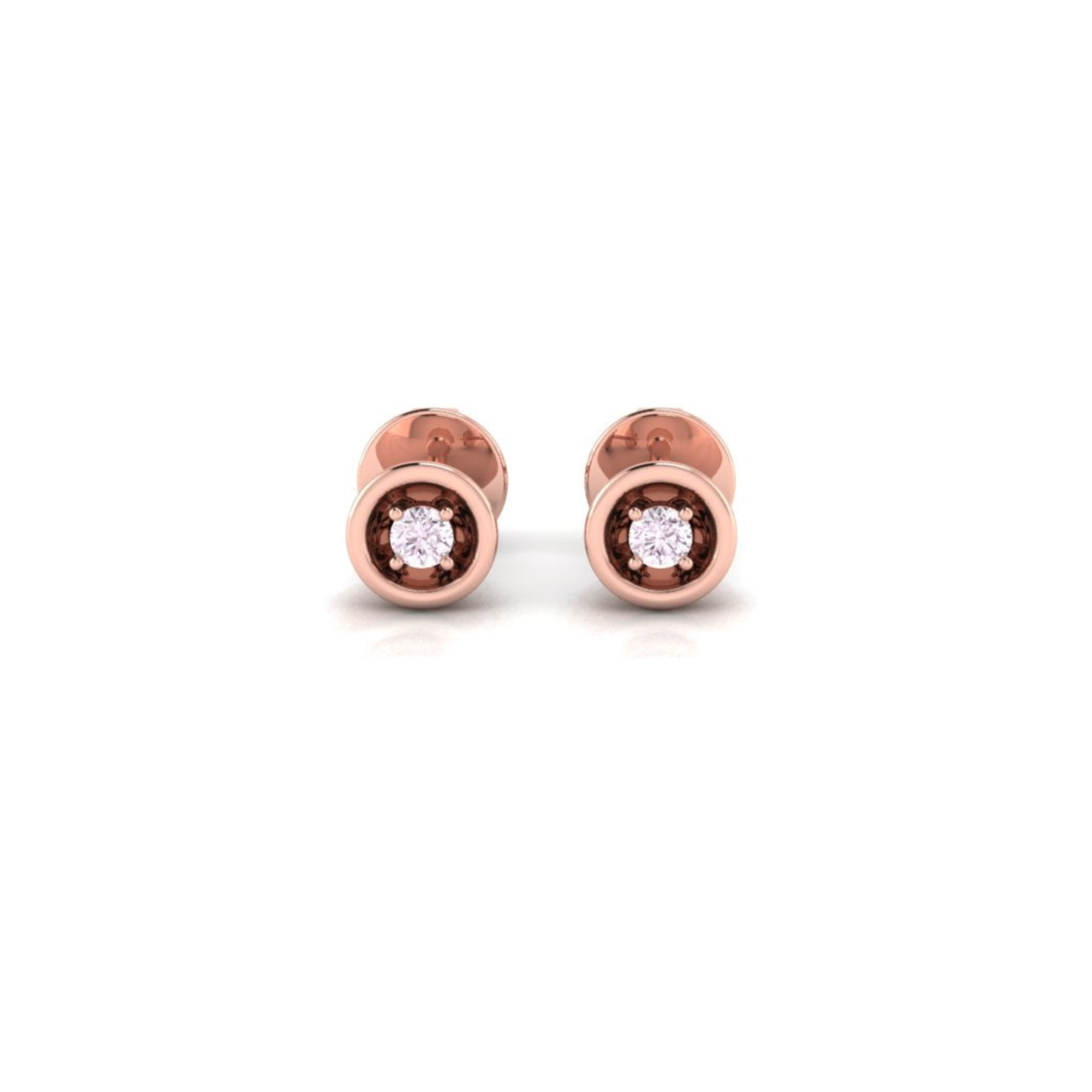 Eminence Pinks Diamond Illusion Set Solitaire Stud Earrings
