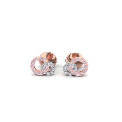 Eminence Pinks Diamond Interlocking Circles Earrings