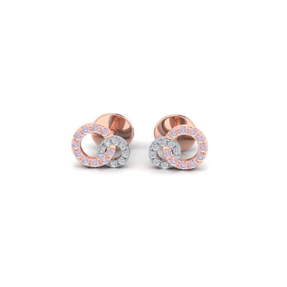 Eminence Pinks Diamond Interlocking Circles Earrings