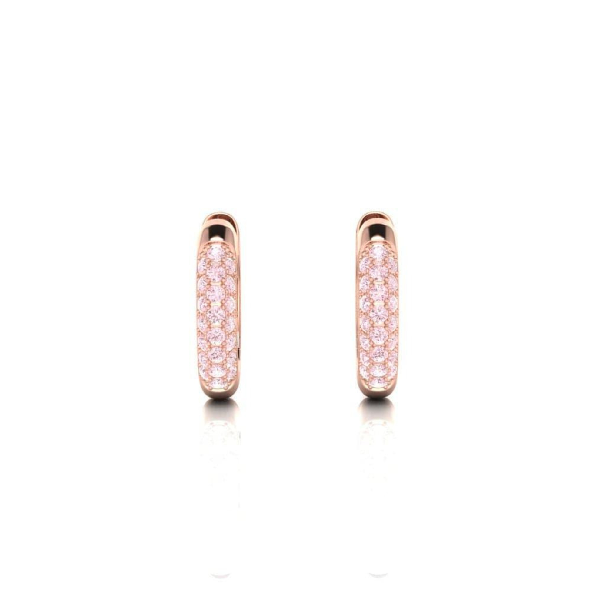 Eminence Pinks Diamond Multi Pave Small Huggies