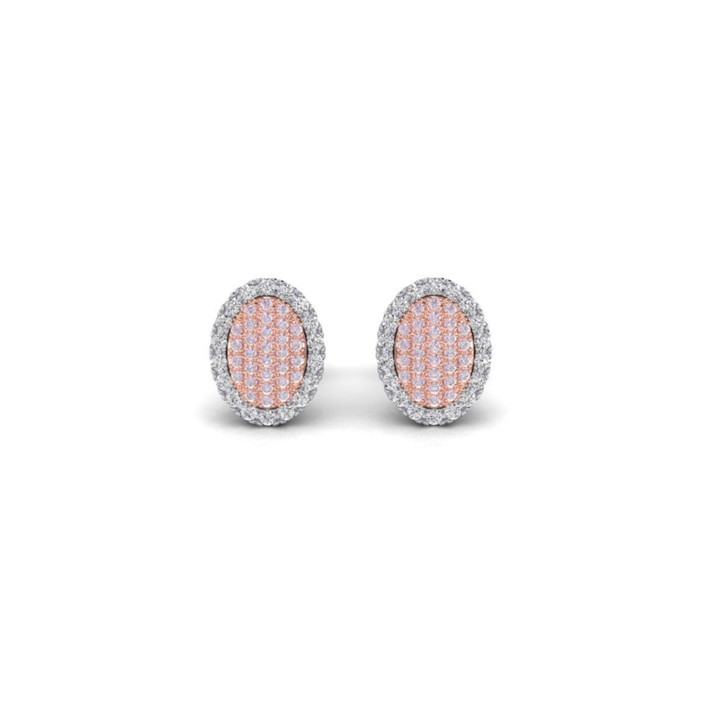 Eminence Pinks Oval Pave Stud Earrings