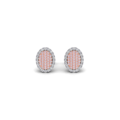 Eminence Pinks Oval Pave Stud Earrings