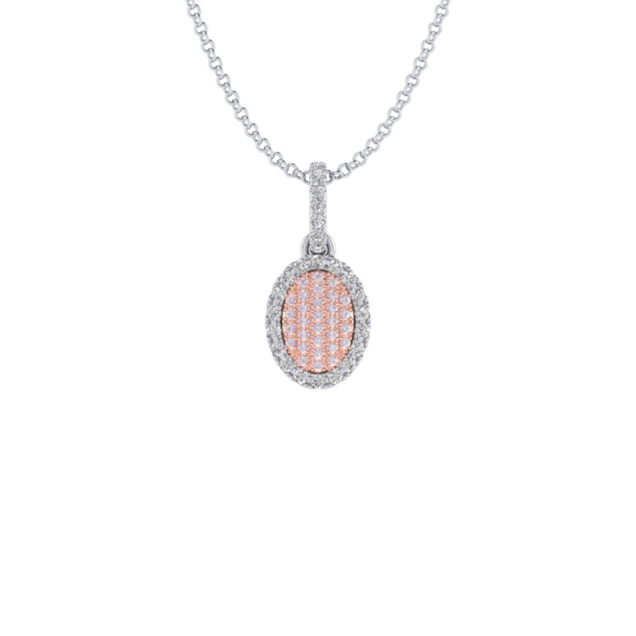 Eminence Pinks Diamond Oval Pave Pendant