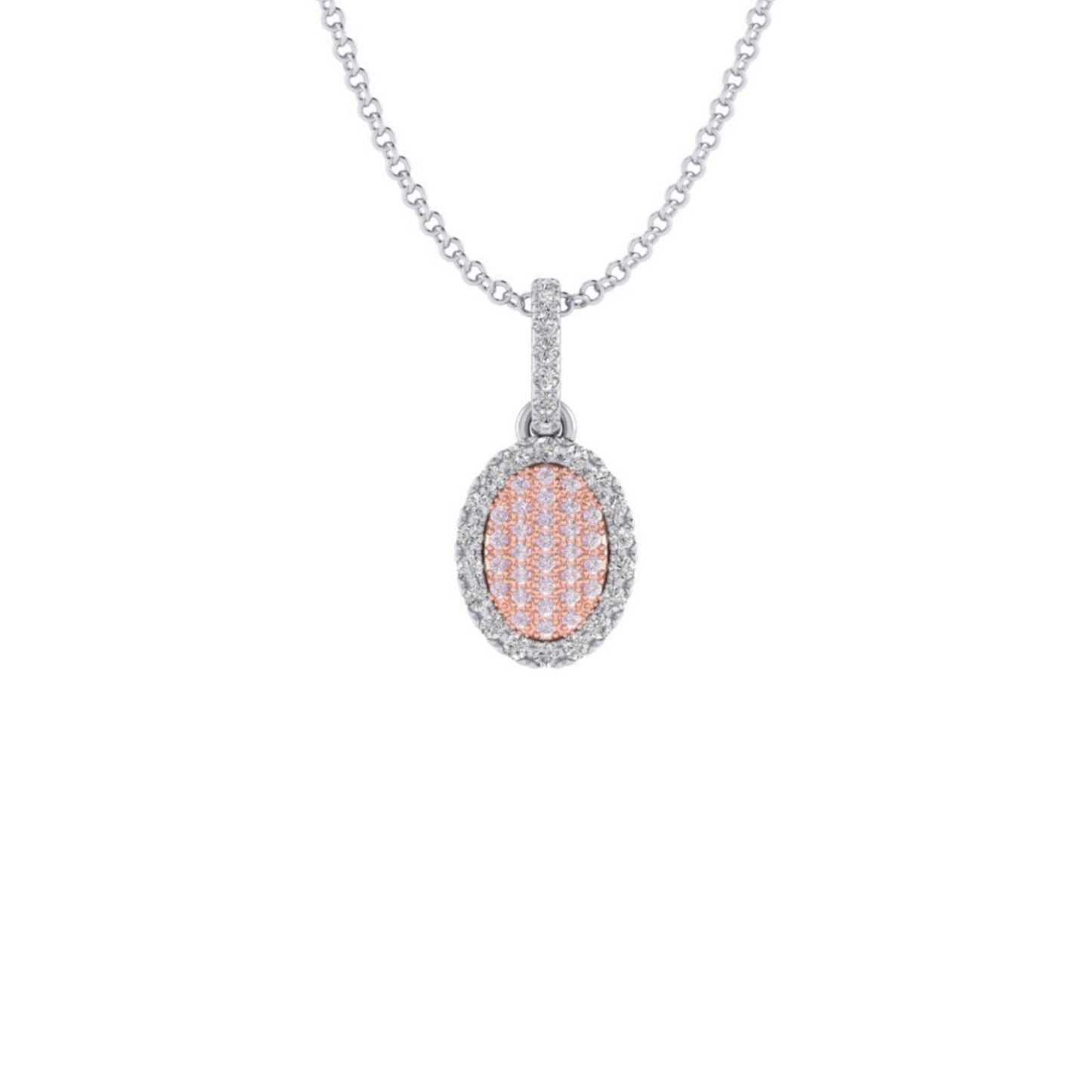 Eminence Pinks Diamond Oval Pave Pendant