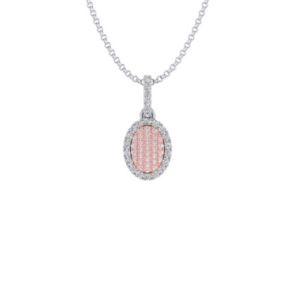 Eminence Pinks Diamond Oval Pave Pendant