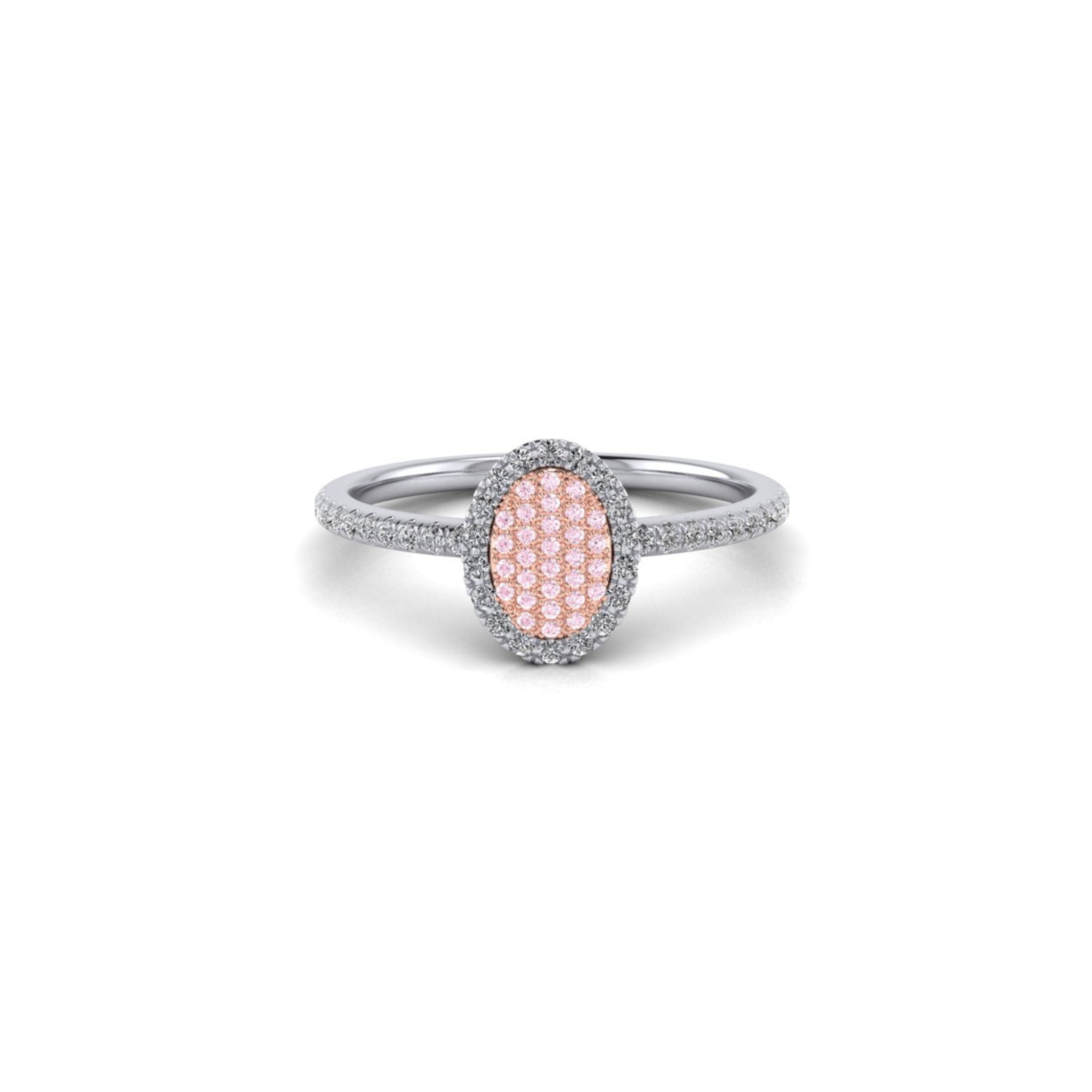 Eminence Pinks Diamond Oval Pave Ring