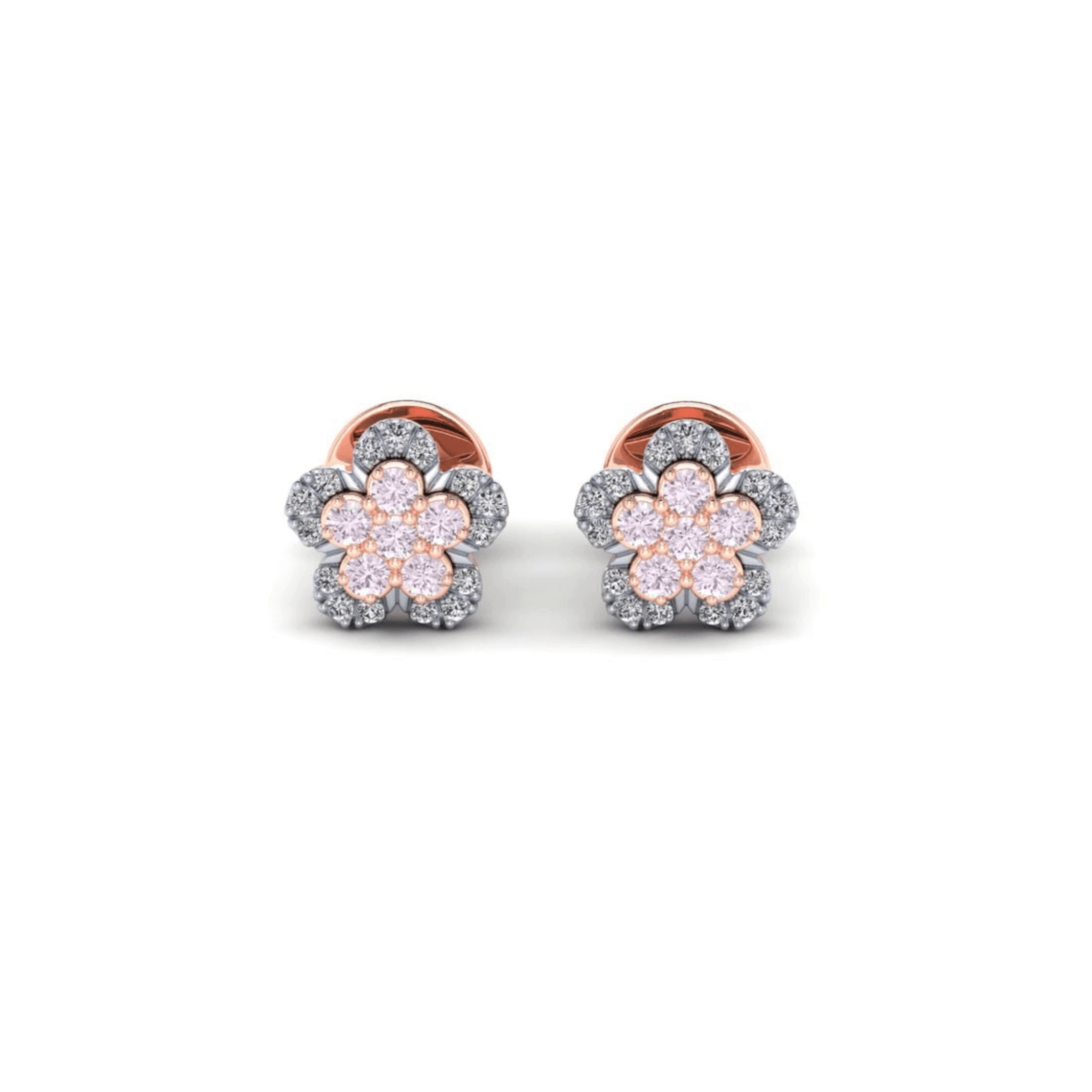 Eminence Pinks Diamond Flower Earrings