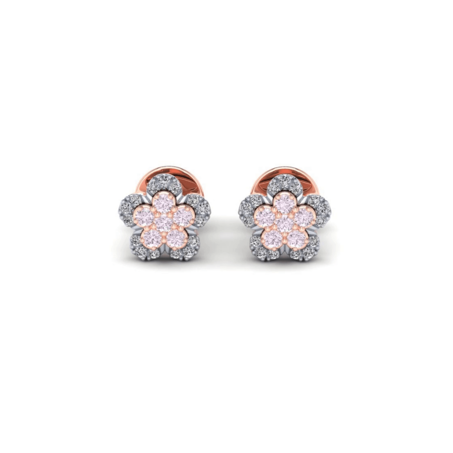 Eminence Pinks Diamond Flower Earrings