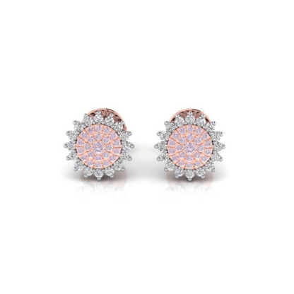 Eminence Pinks Diamond Sunflower Earrings
