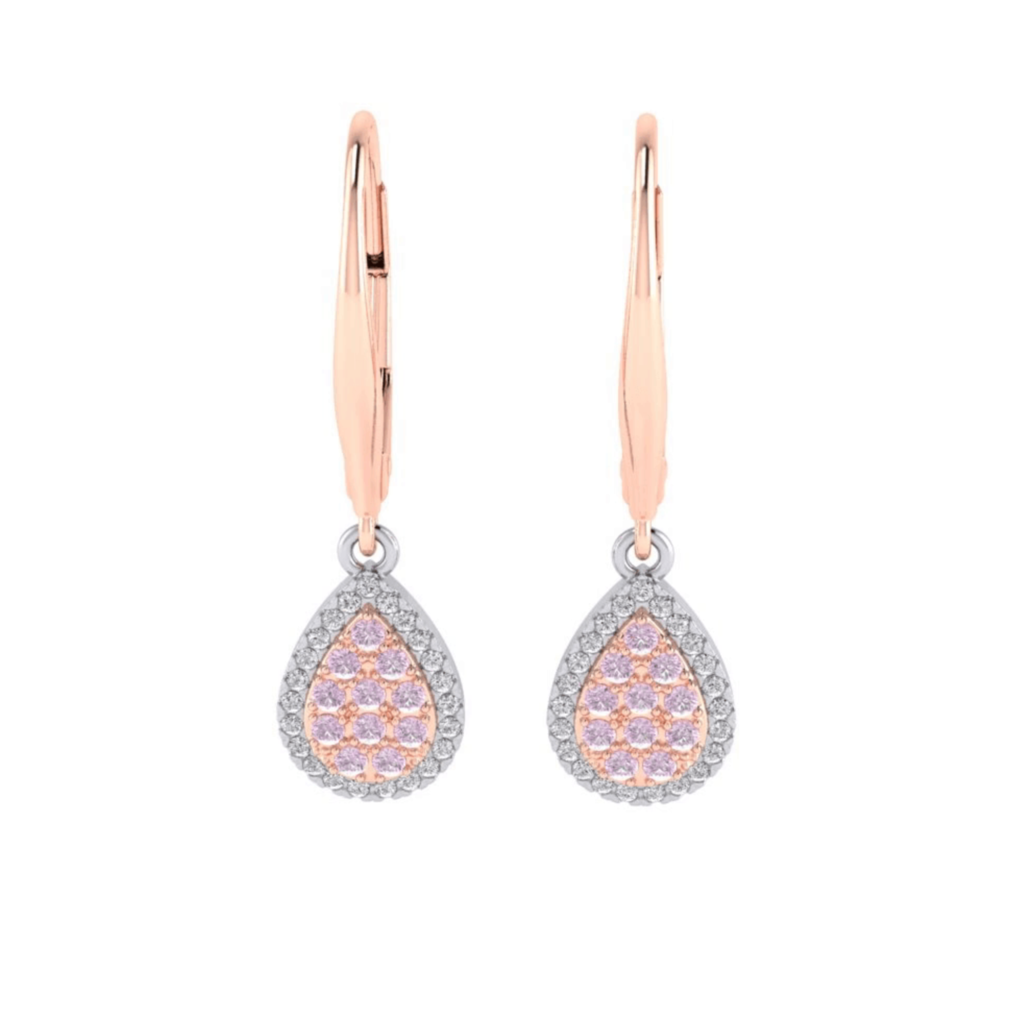 Eminence Pinks Diamond Pear Earrings