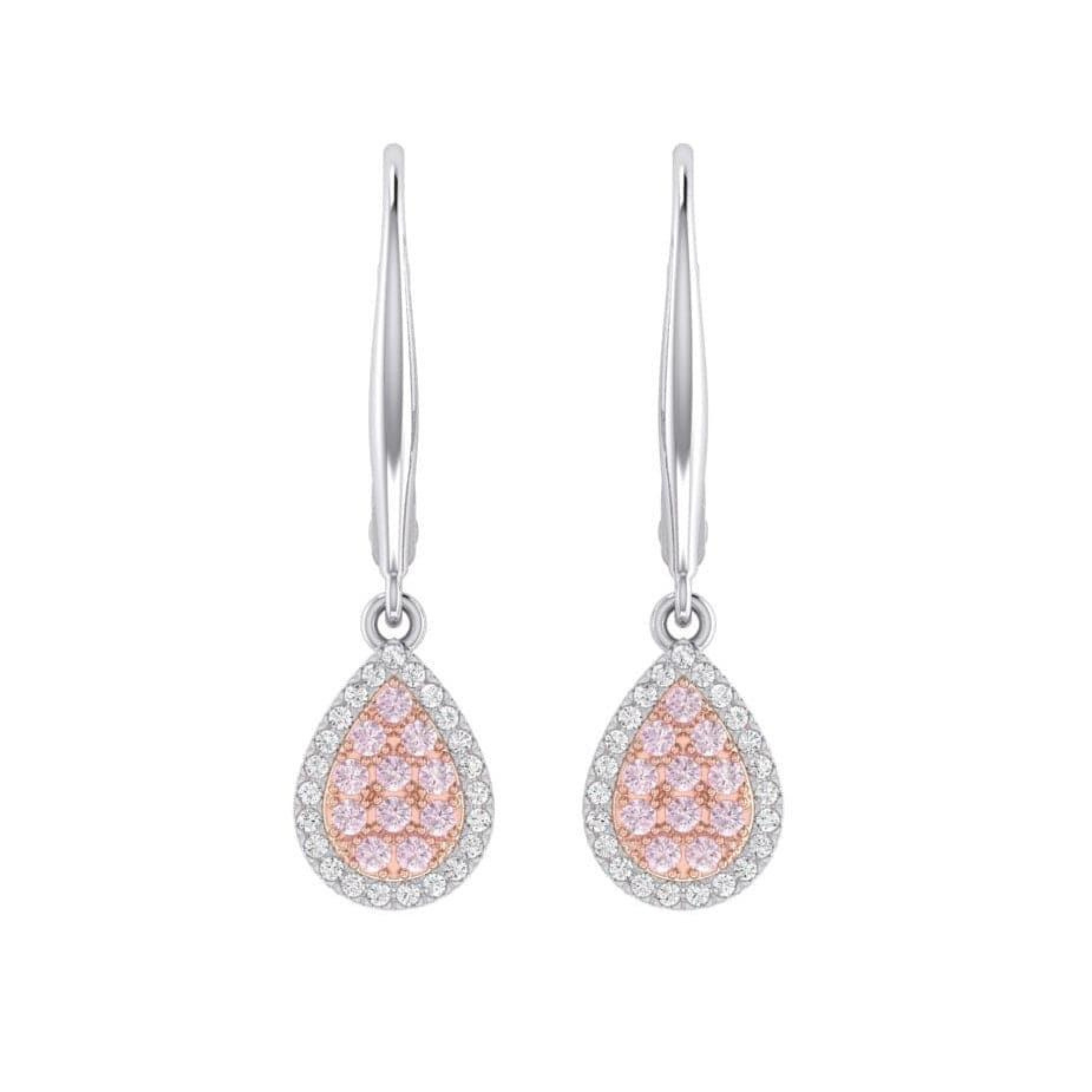 Eminence Pinks Diamond Pear Earrings