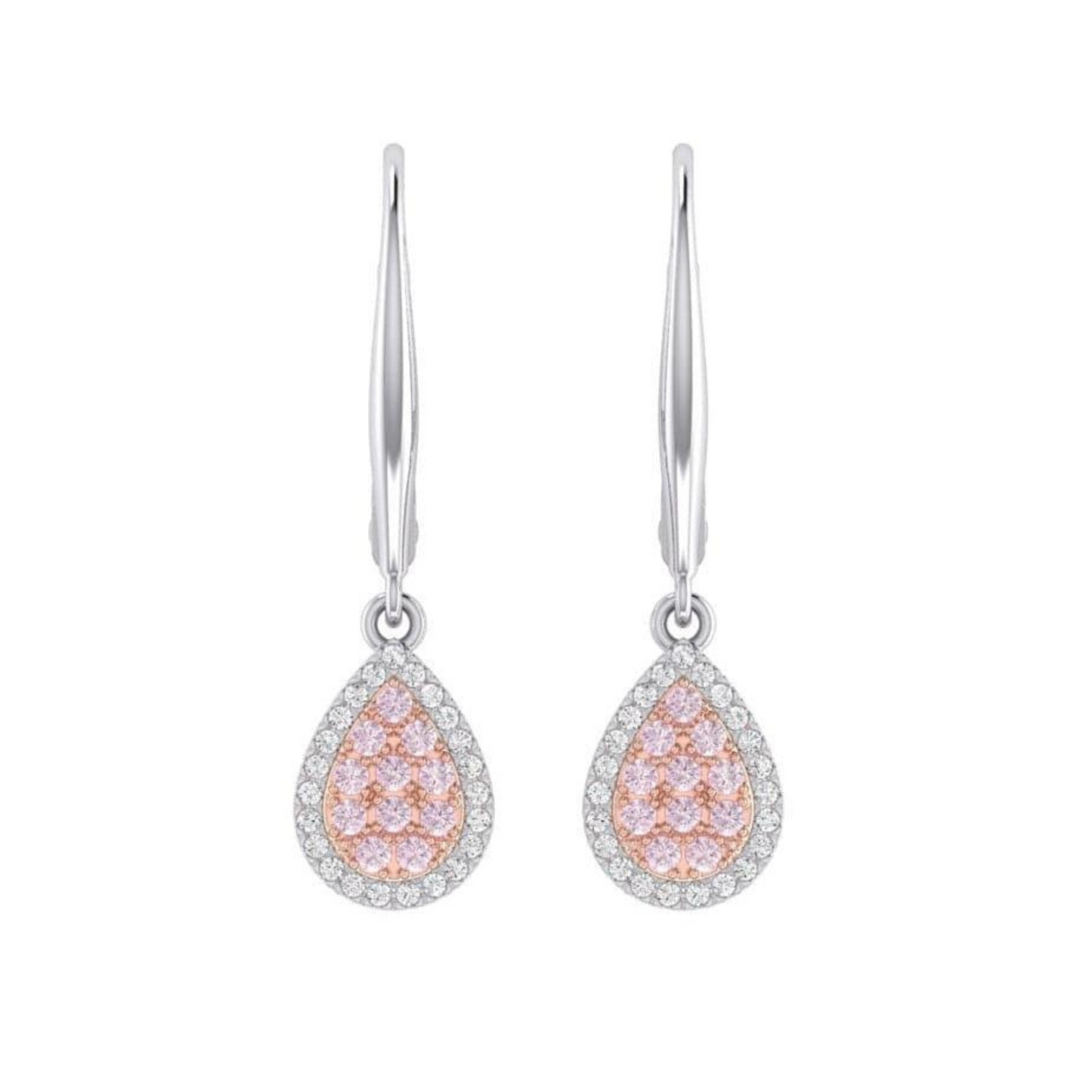 Eminence Pinks Diamond Pear Earrings