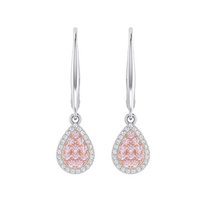 Eminence Pinks Diamond Pear Earrings