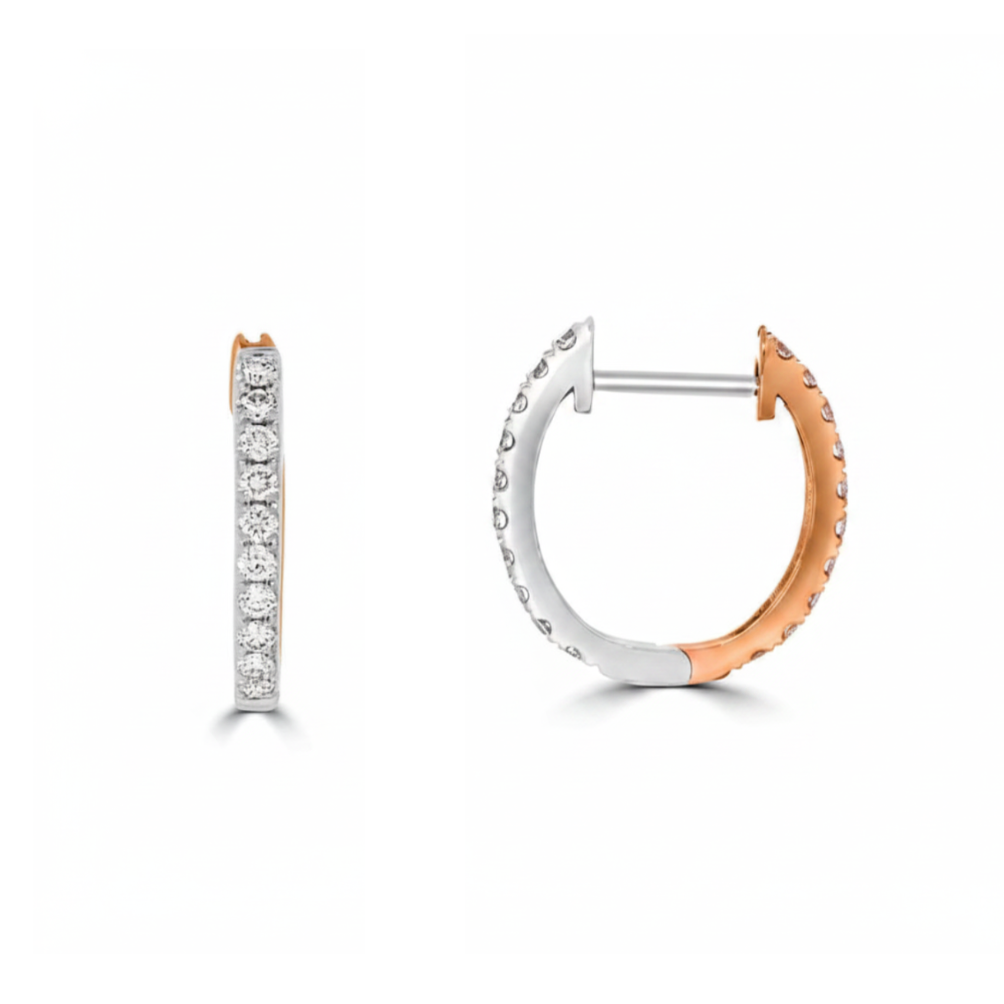 Eminence Pinks Diamond Reversible Hoop Earrings