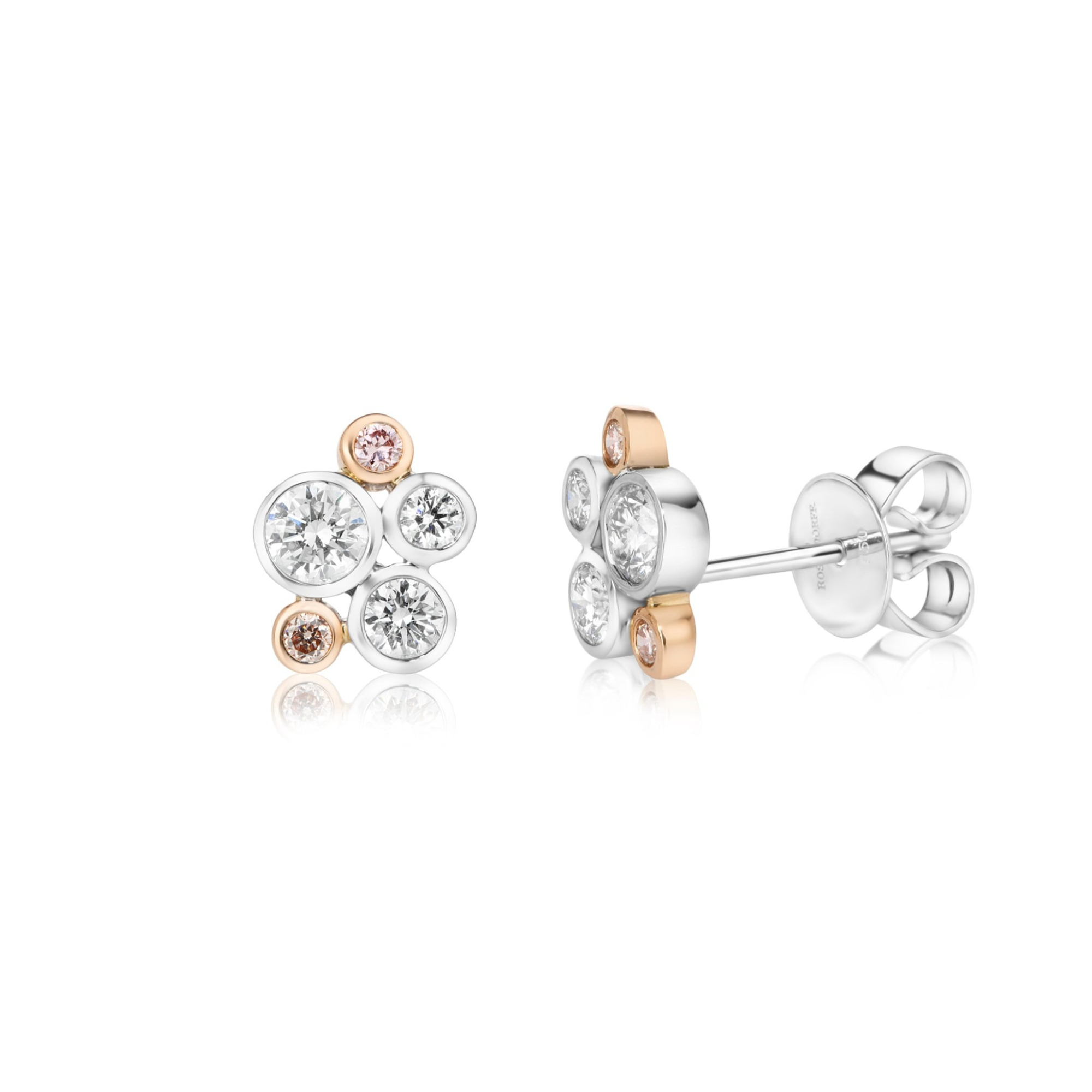 Eminence Pinks Diamond Bezel Earrings
