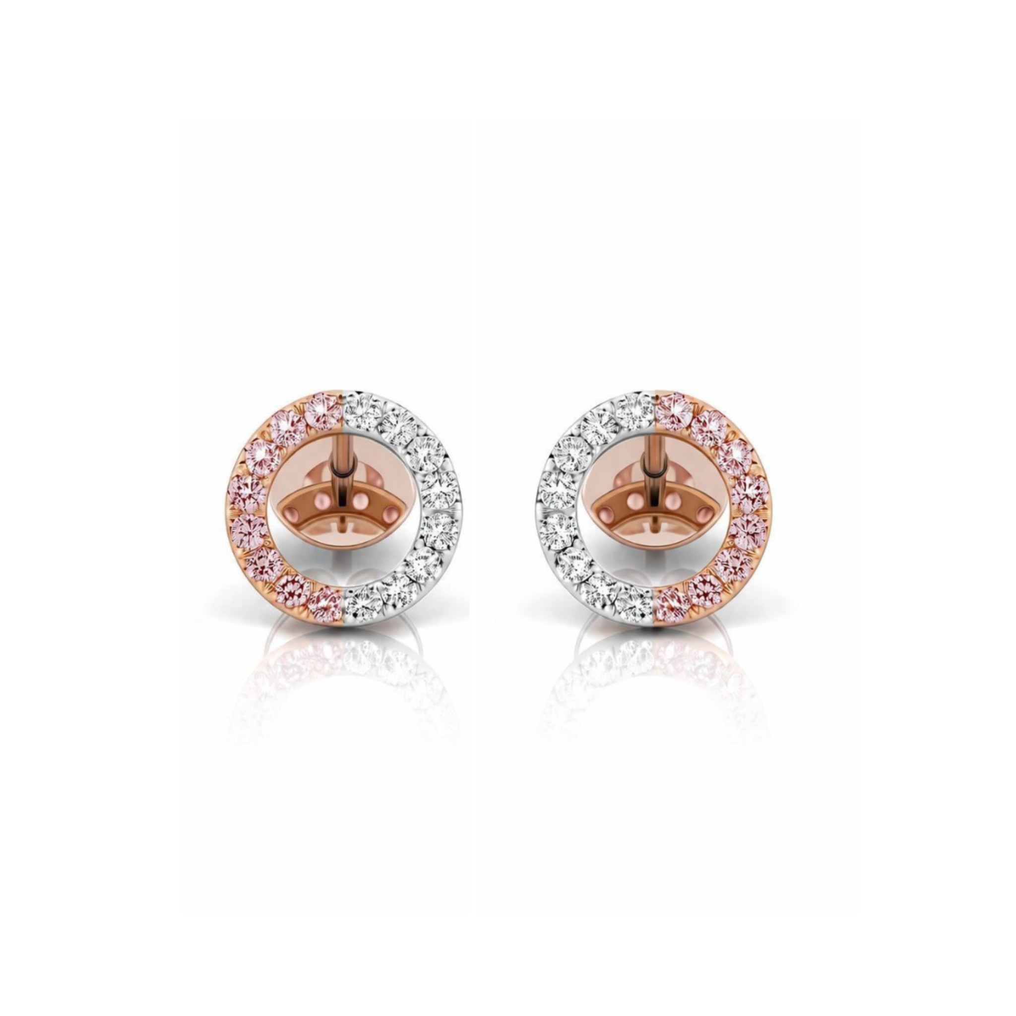 Eminence Pinks Diamond Split Circle of Life Earrings