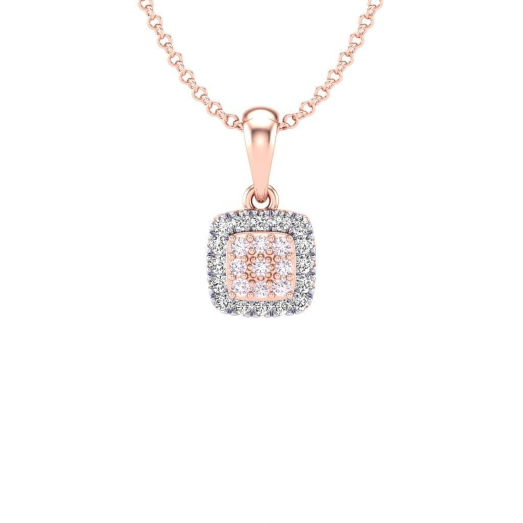 Eminence Pinks Diamond Square Pendant