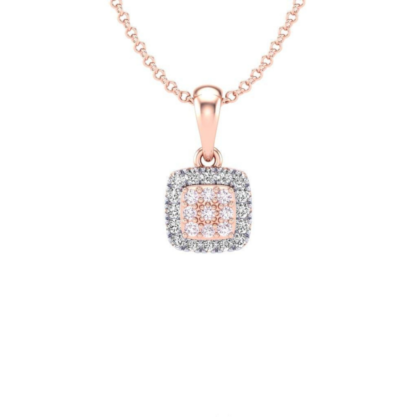 Eminence Pinks Diamond Square Pendant
