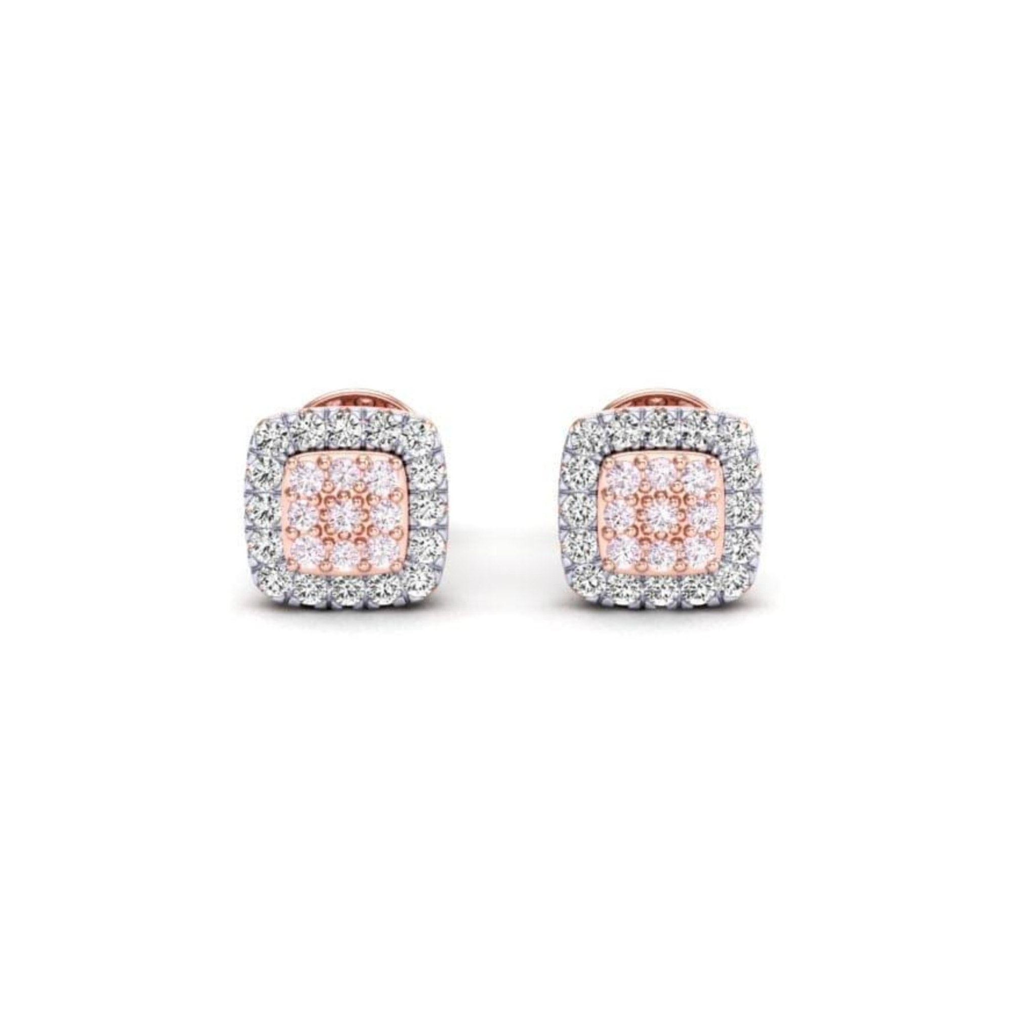 Eminence Pinks Diamond Square Earrings