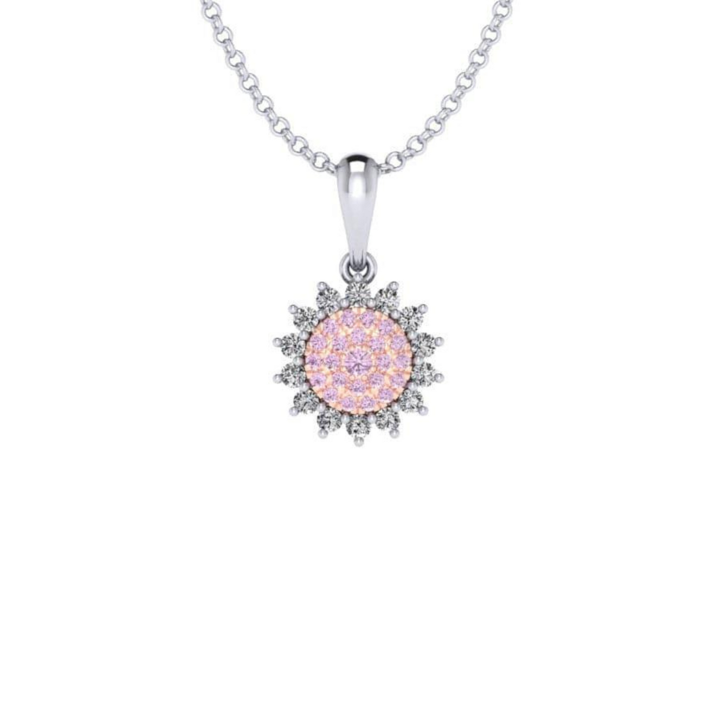 Eminence Pinks Diamond Sunflower Pendant