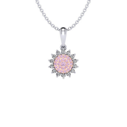 Eminence Pinks Diamond Sunflower Pendant