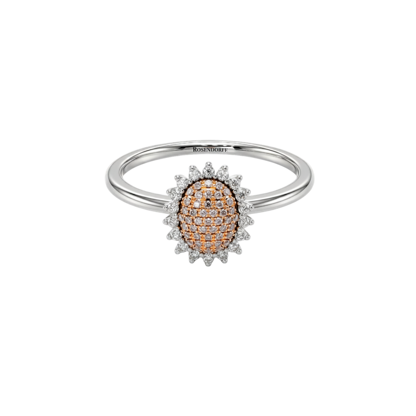 Eminence Pinks Diamond Sunflower Oval Pave Ring