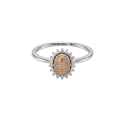 Eminence Pinks Diamond Sunflower Oval Pave Ring