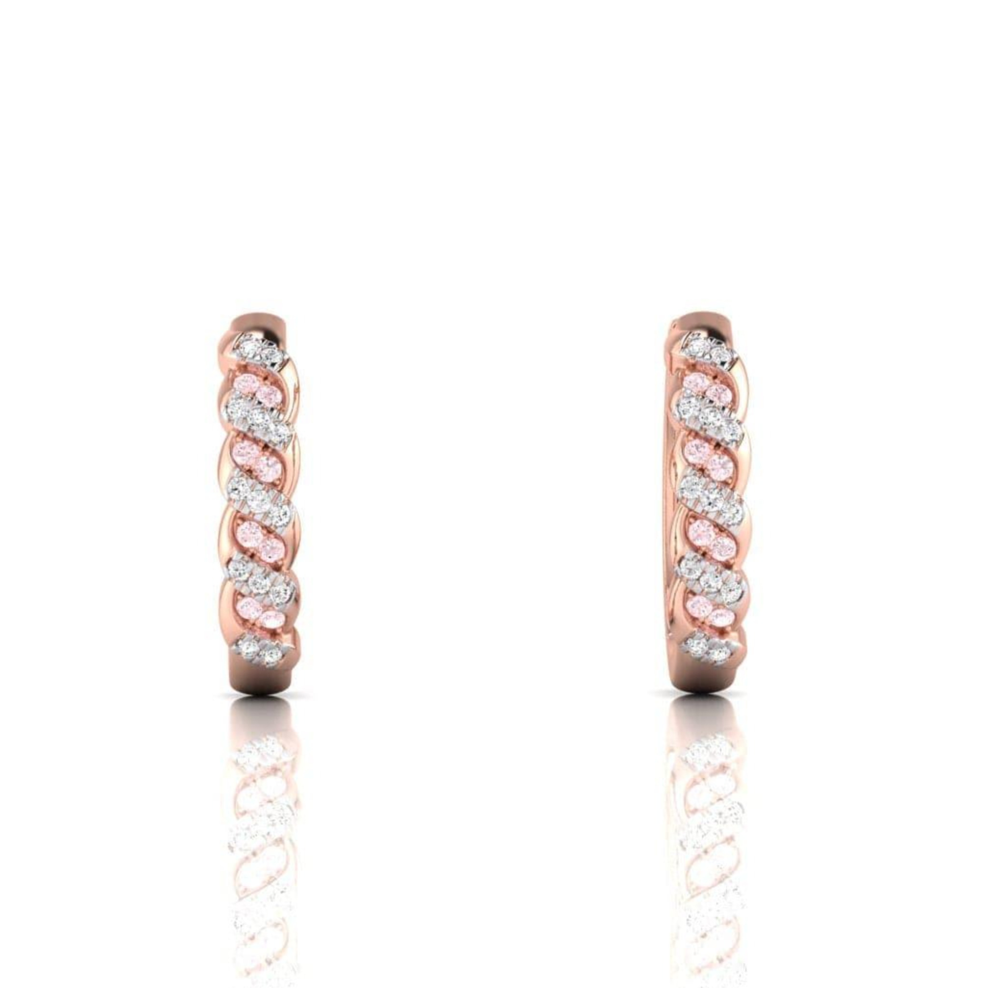 Eminence Pinks Diamond Twist Huggie earrings