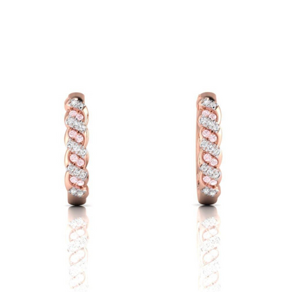 Eminence Pinks Diamond Twist Huggie earrings