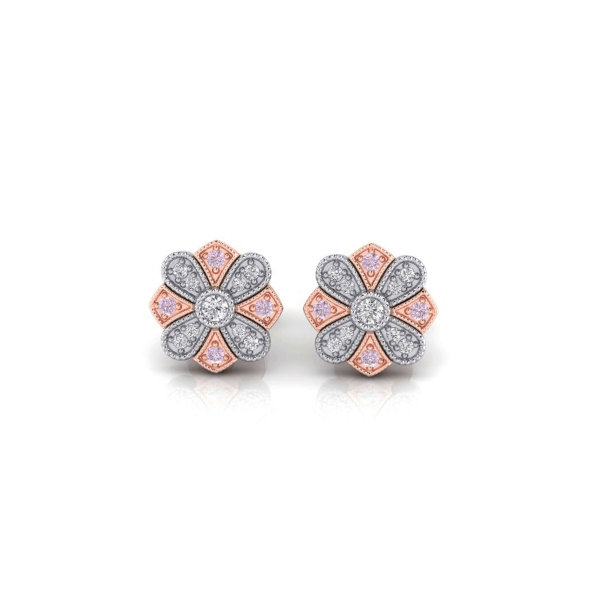 Eminence Pinks Diamond Vintage Earrings