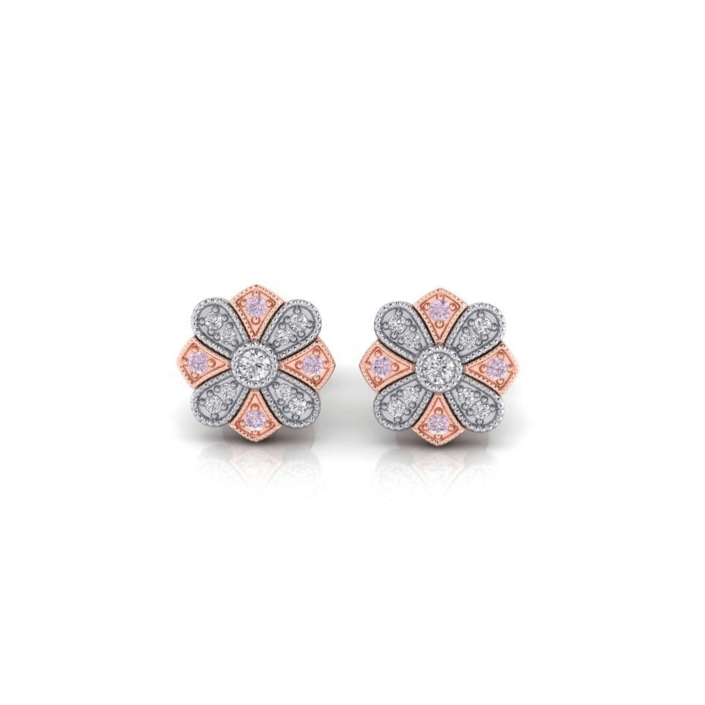 Eminence Pinks Diamond Vintage Earrings
