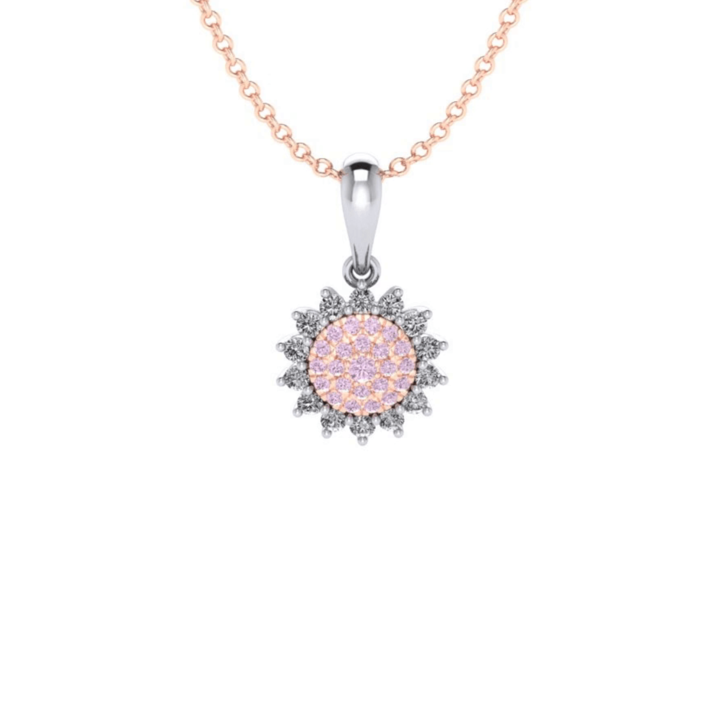 Eminence Pinks Diamond Sunflower Pendant